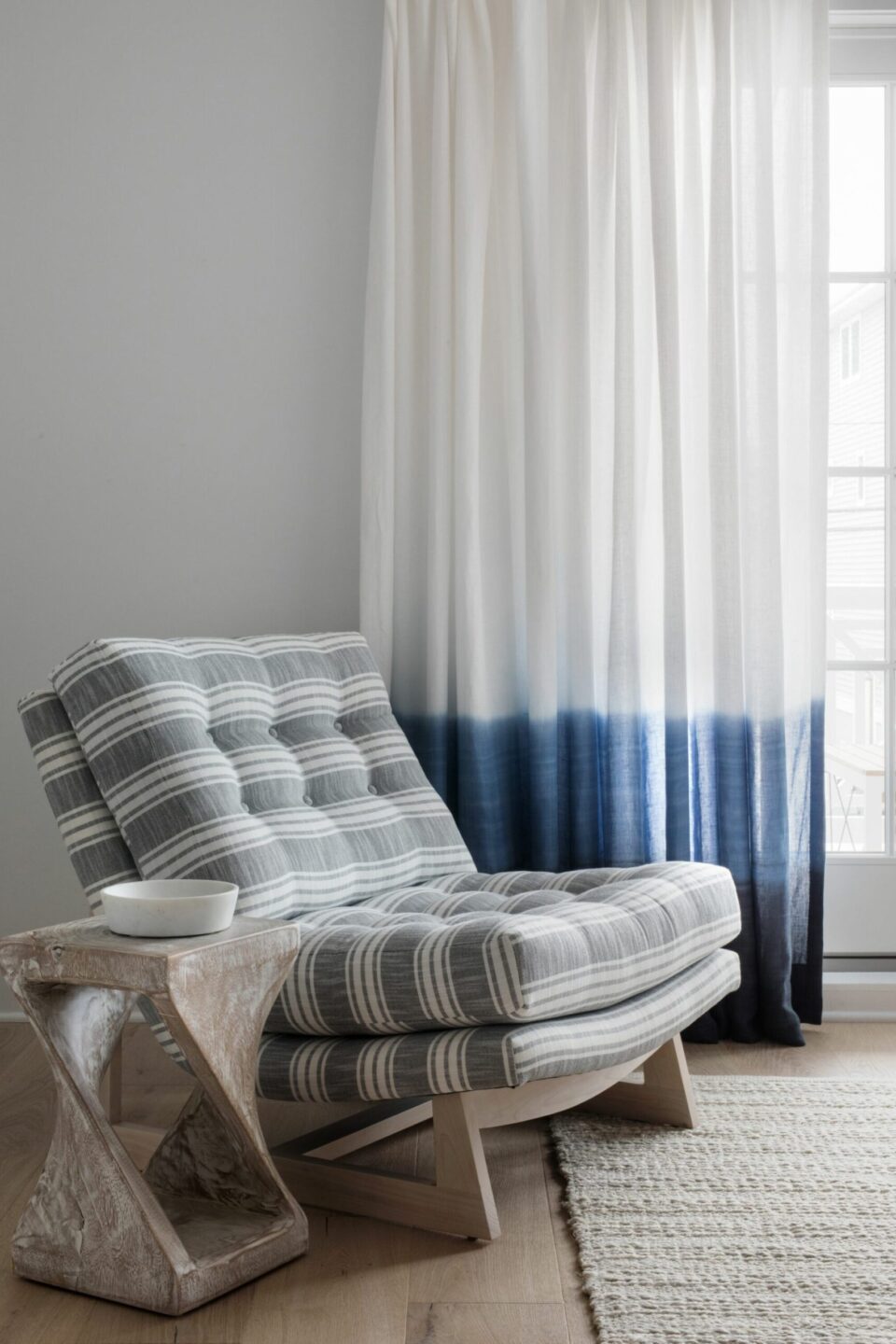 Accent Chair In Bedroom Dip Dyed Window Treatments