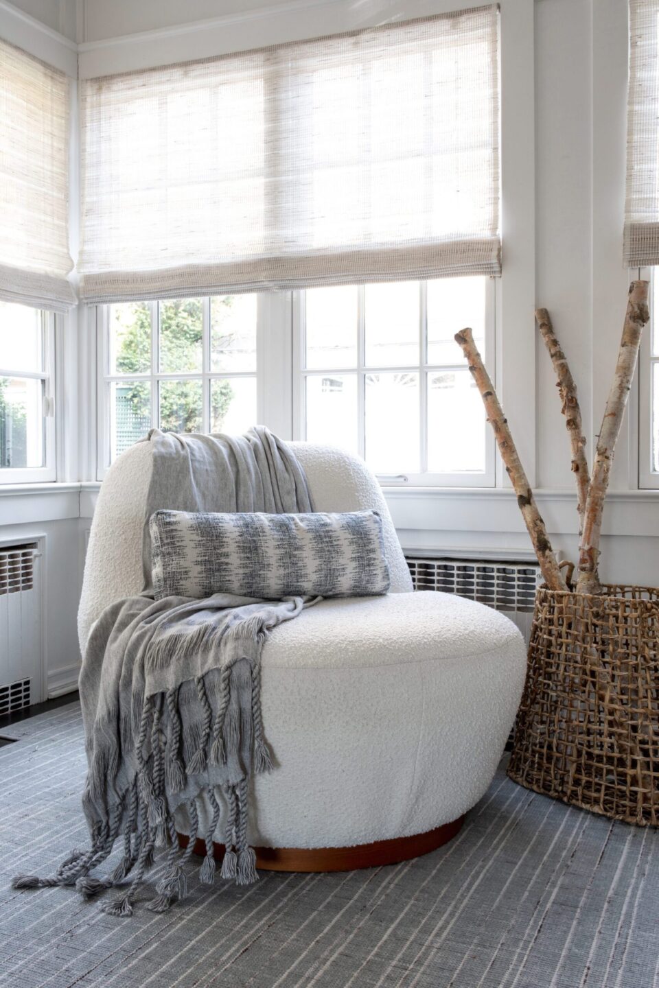 Accent Chair With Gray Blanket