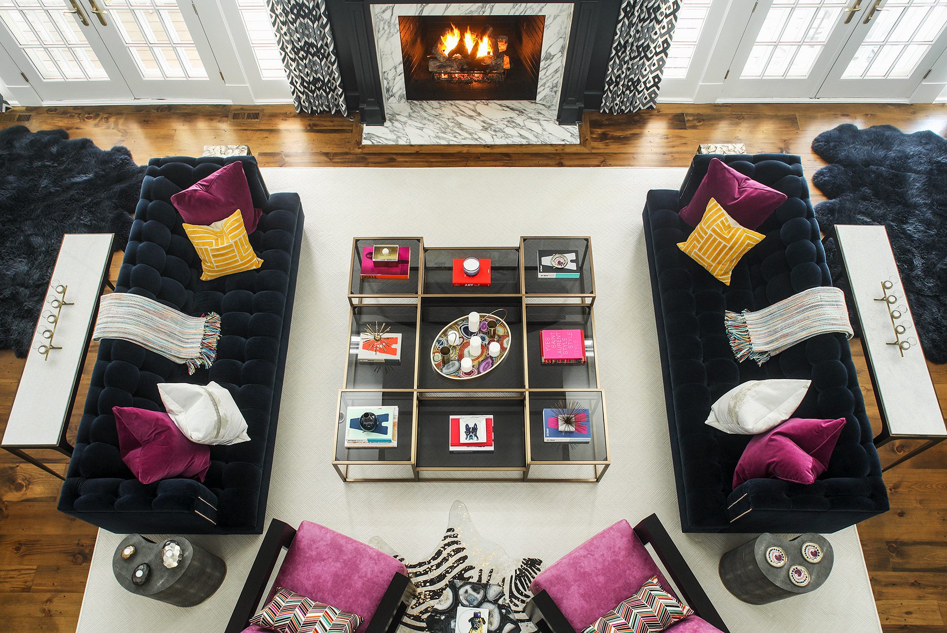 Aerial View Of Living Room Livingston Nj