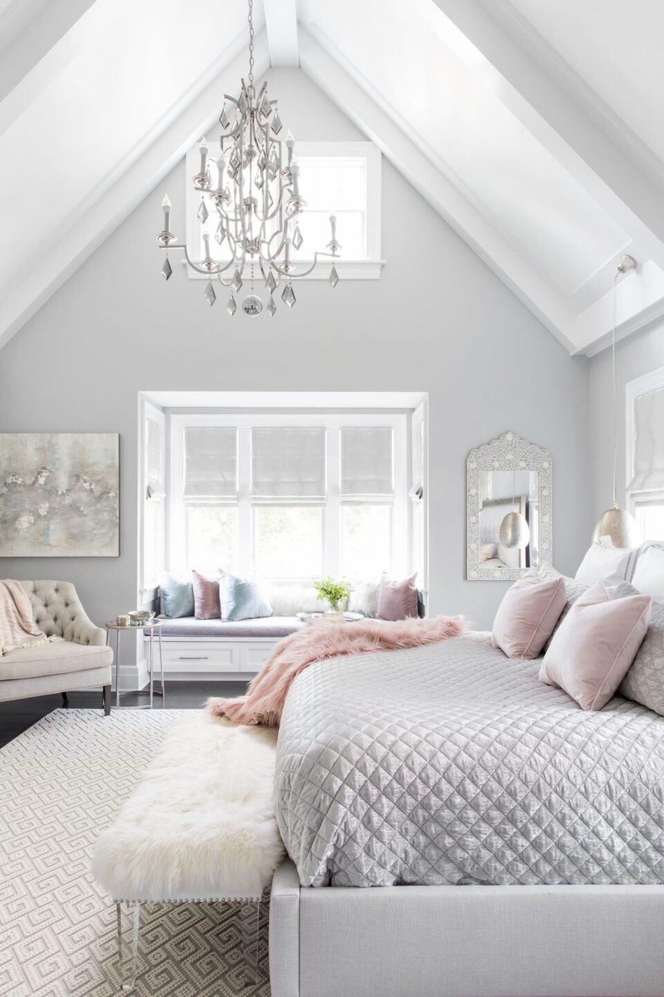 Bedroom Design Silver Pink Short Hills Nj