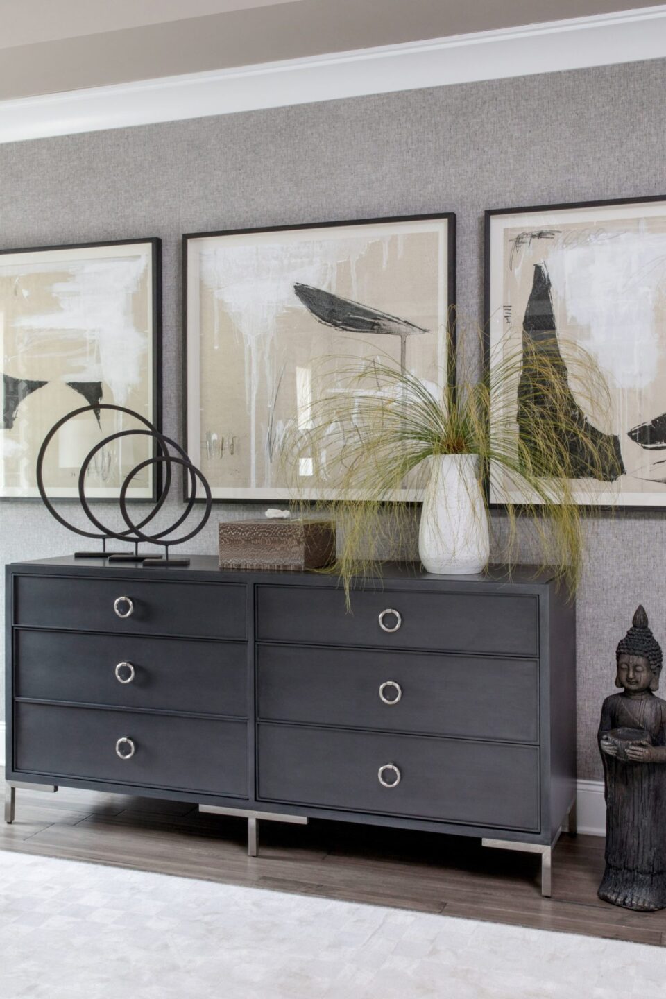 Bedroom Dresser White Vase With Greenery