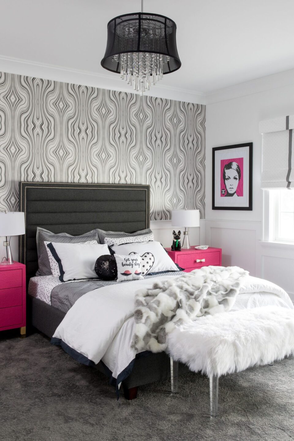 Black And Pink Bedroom Lincroft Nj