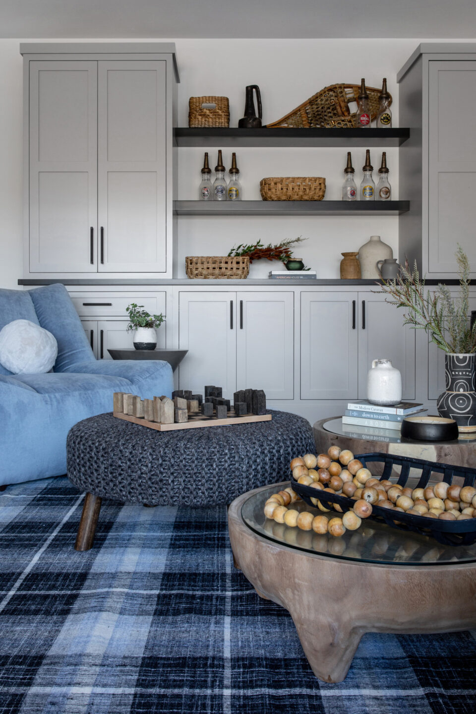 Blue Plaid Area Rug Olive Bridge Ny