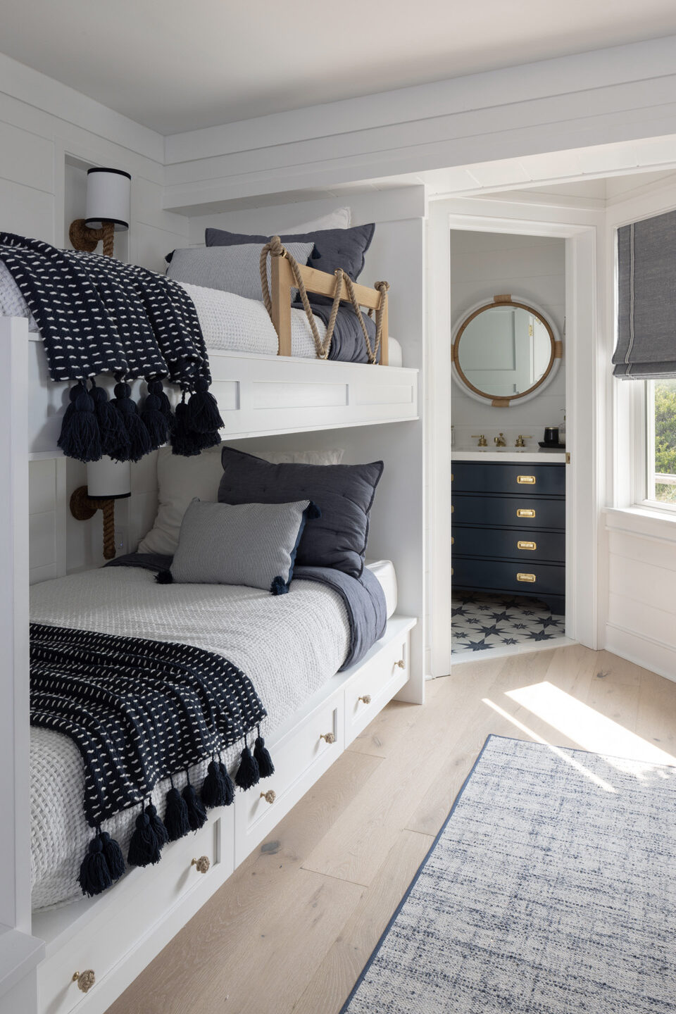 Bunk Bed Room With Bathroom Beach House Design