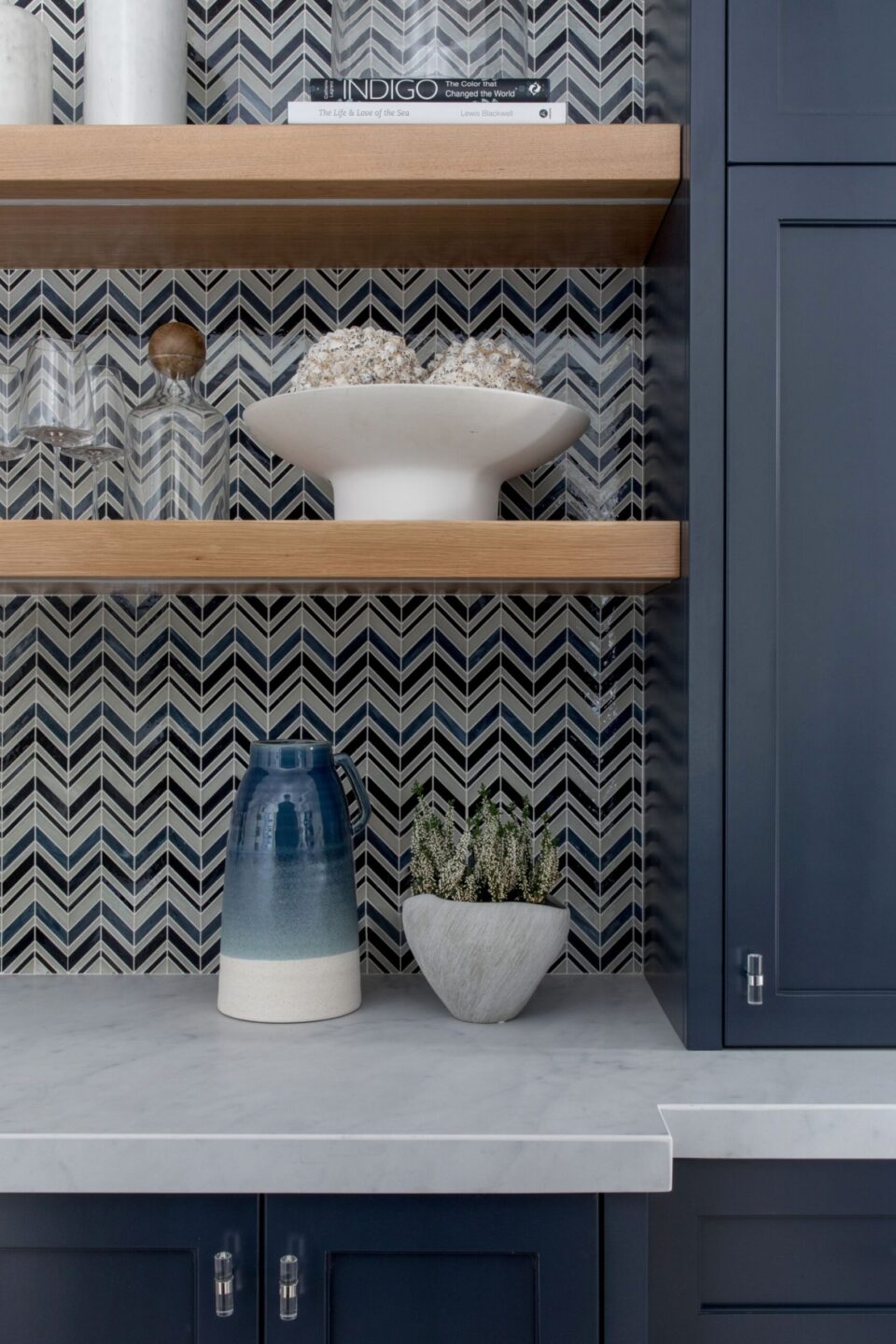 Countertop Detail Blue And White Vase