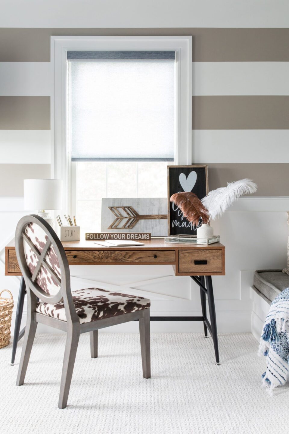 Desk With Cow Print Chair K+co Living