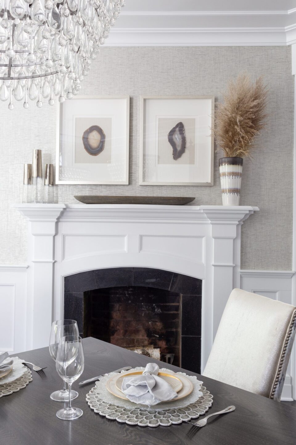 Dining Room With Fireplace Short Hills Nj