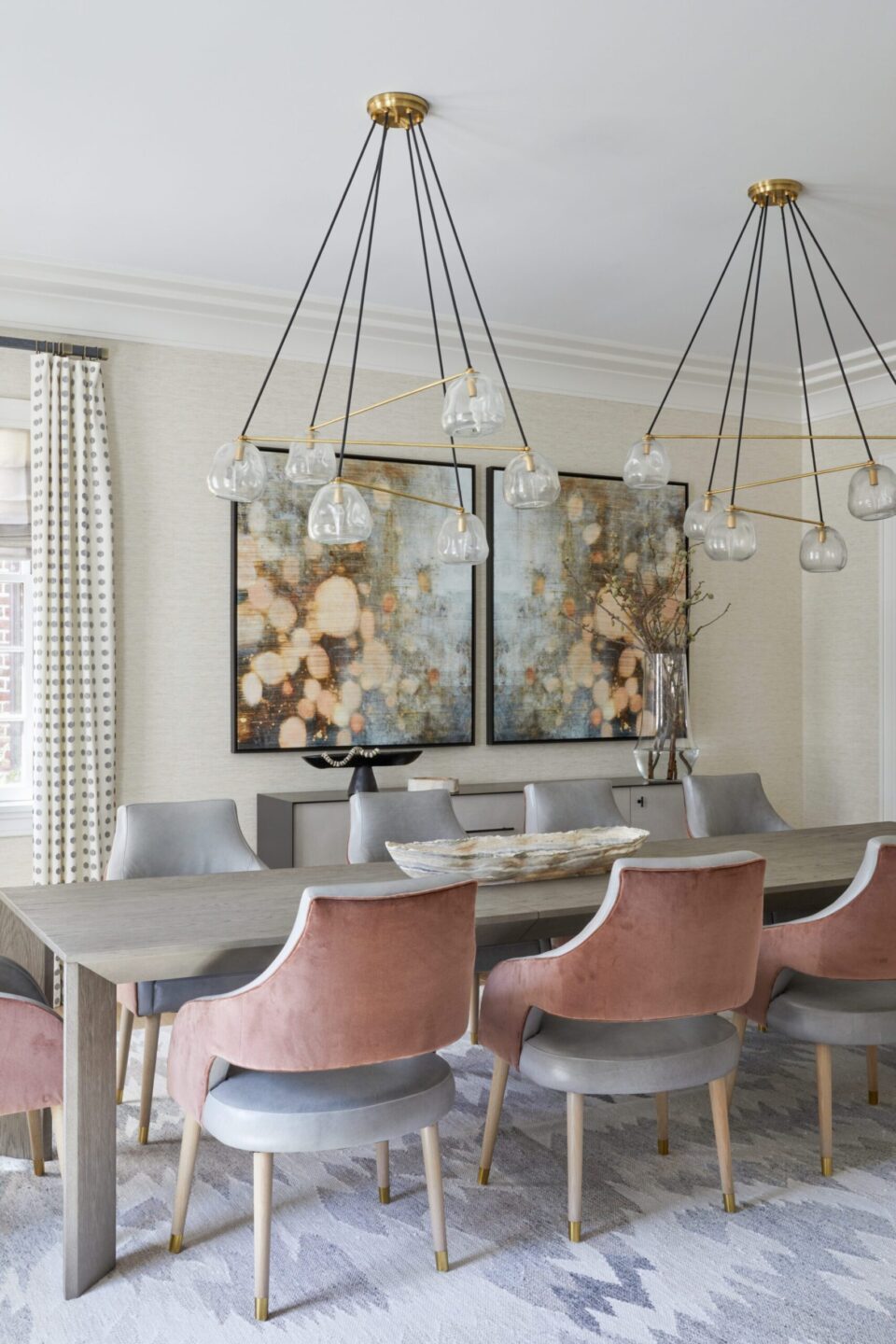 Dusty Rose And Gray Dining Room Chairs