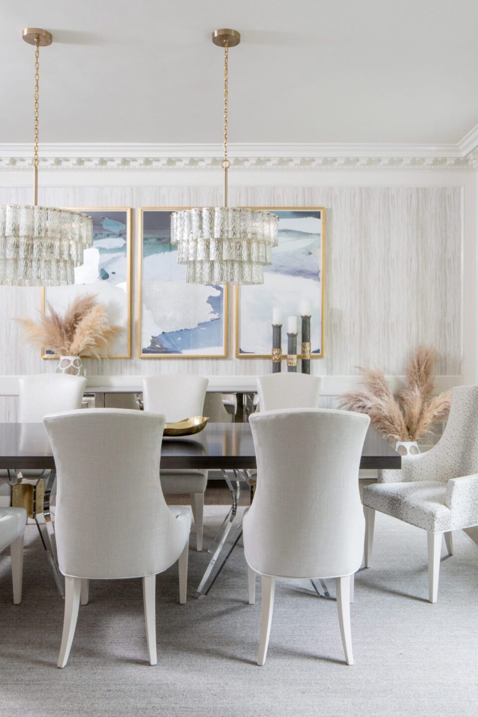 Formal Dining Room Beige Gold Short Hills Nj