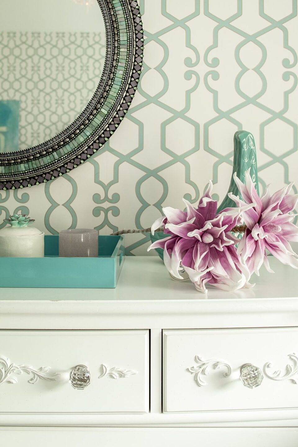 Girls Bedroom White Dresser Detail