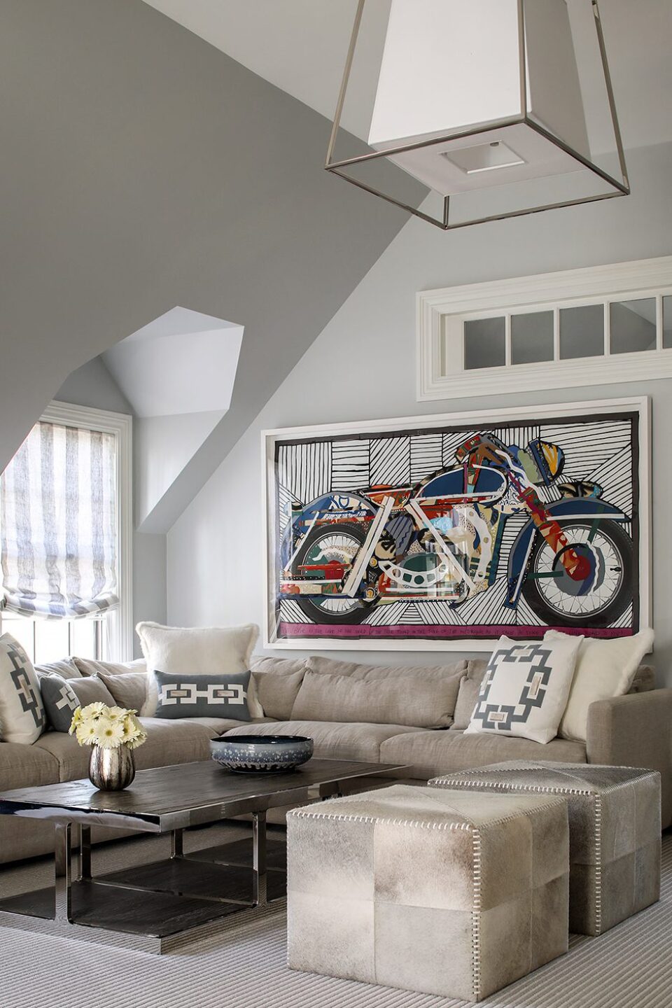 K+co Living Interior Room Design Motorcycle Artwork