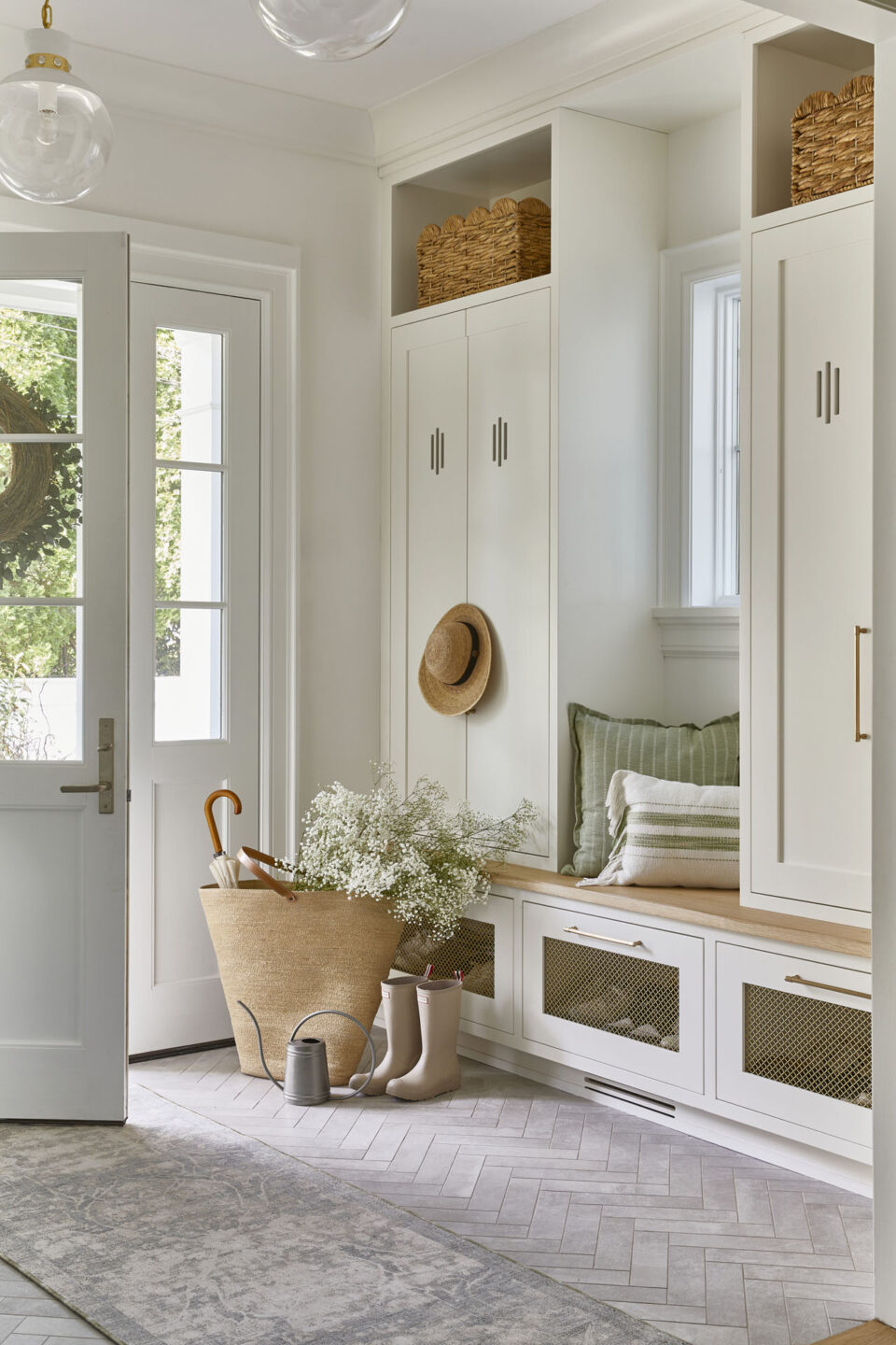 K+co Living Mudroom Interior Design Custom Storage Design