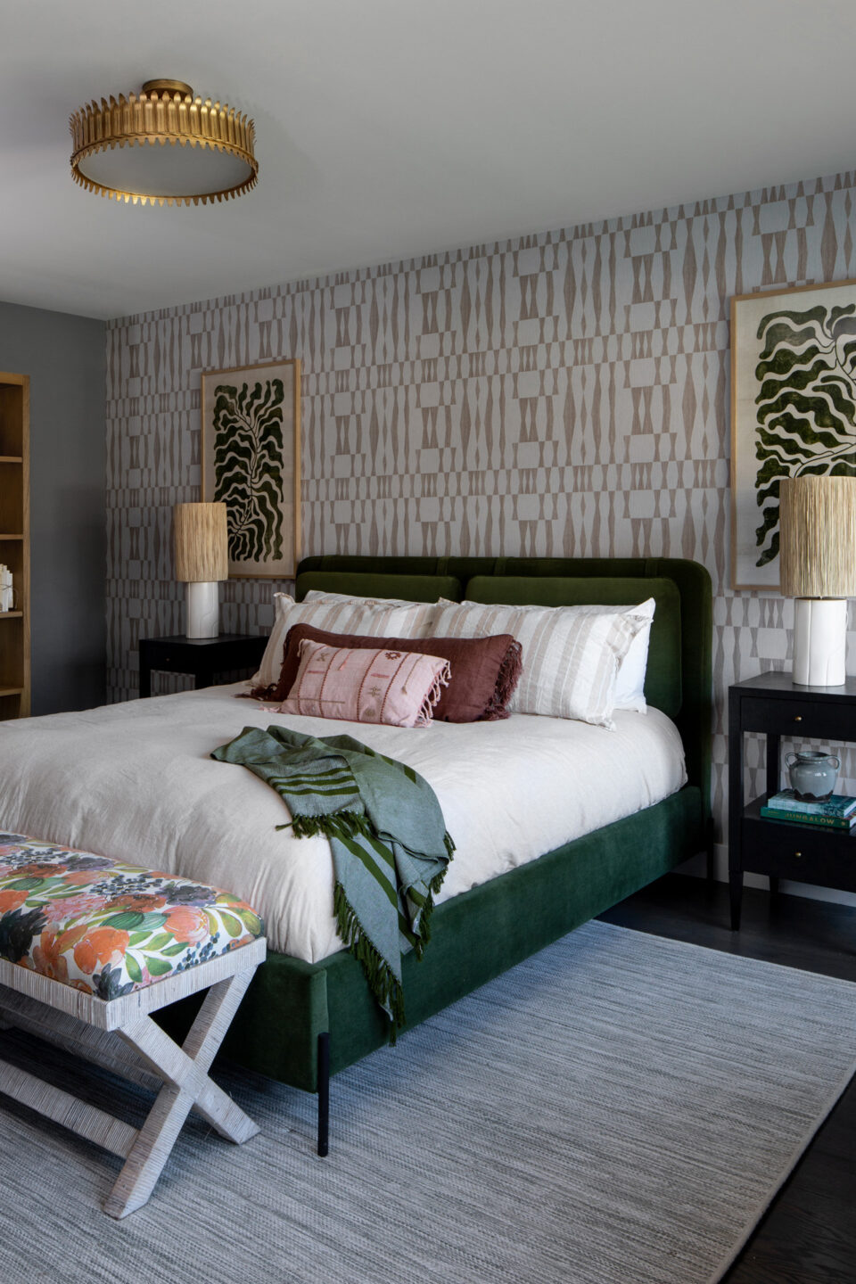 K+co Living Wallpaper Accent Wall In Bedroom