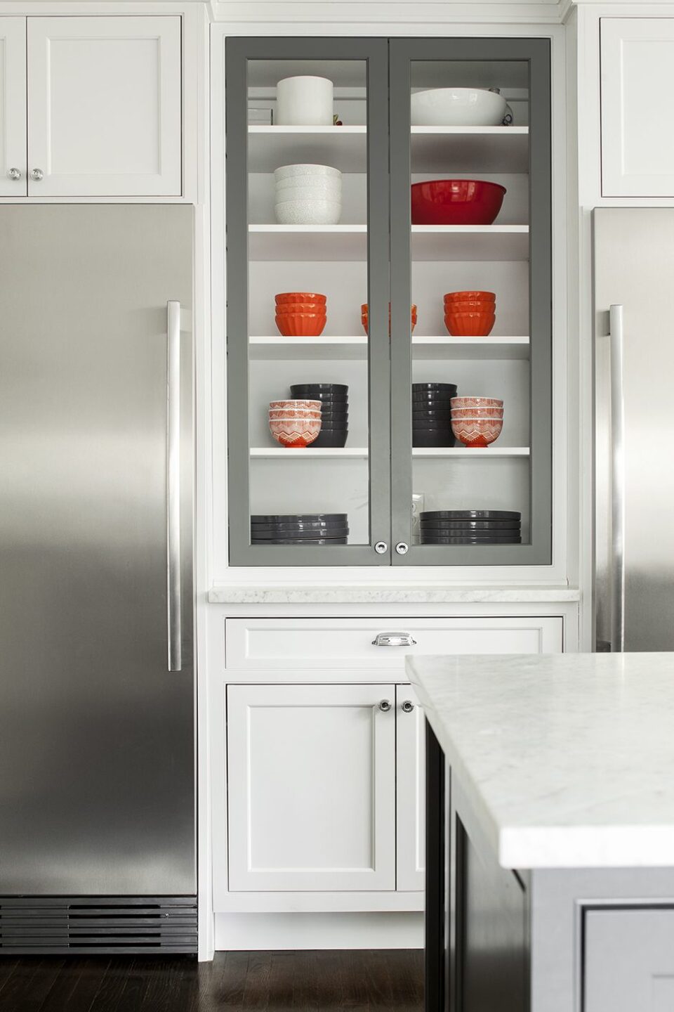 Kitchen Cabinetry Storage White Gray