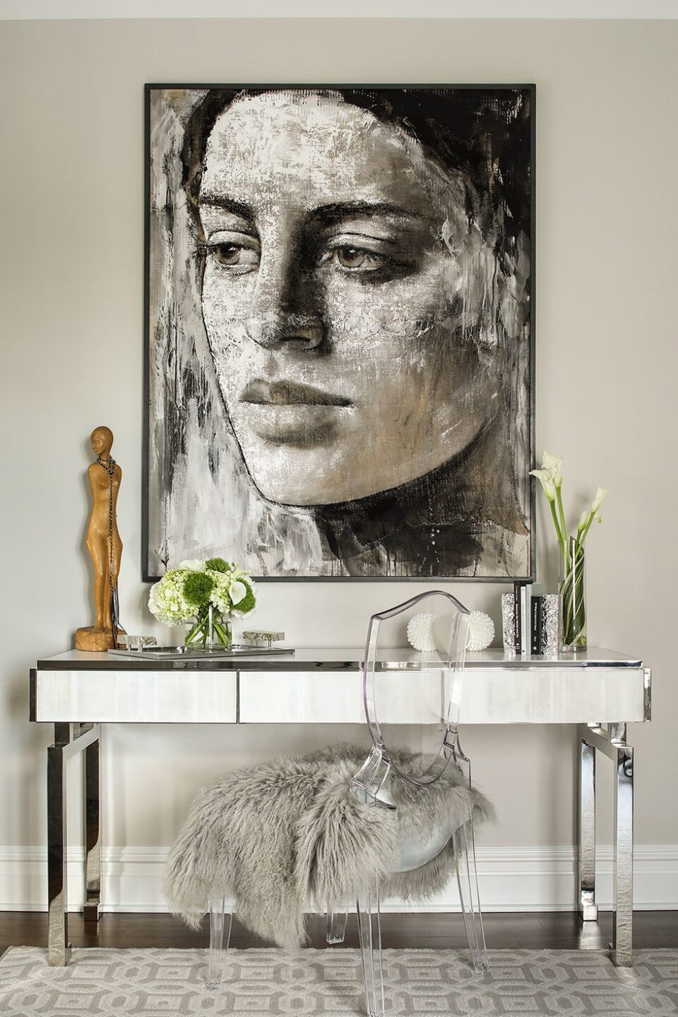 Large Portrait Painting In Home