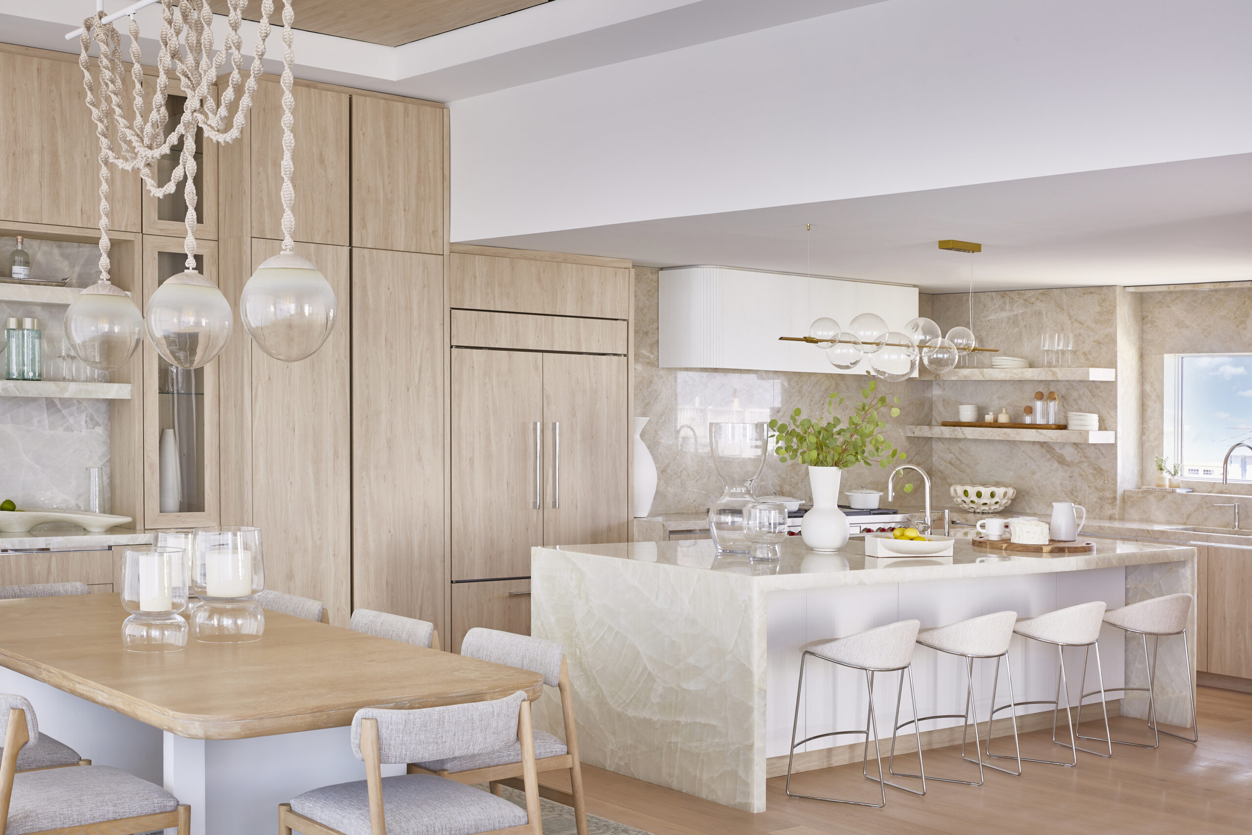 Light Wood And White Kitchen Interior Design