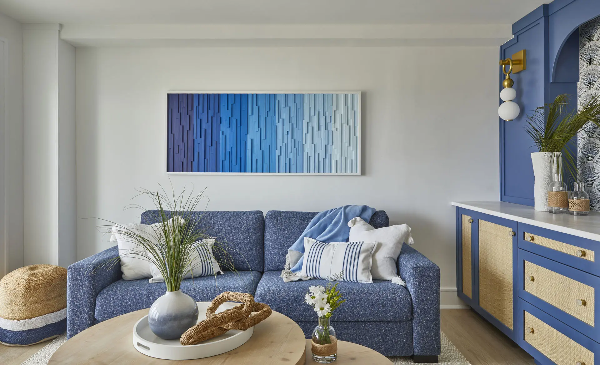 Living Room Blue Sofa K+co Living