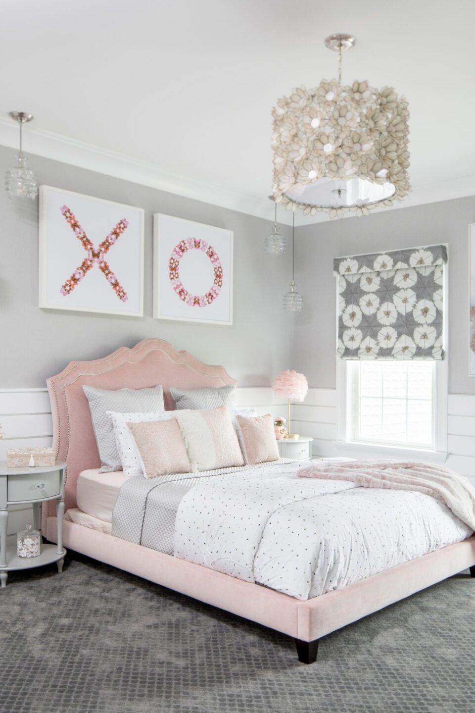Pink White Silver Bedroom Design Xo Wall Art