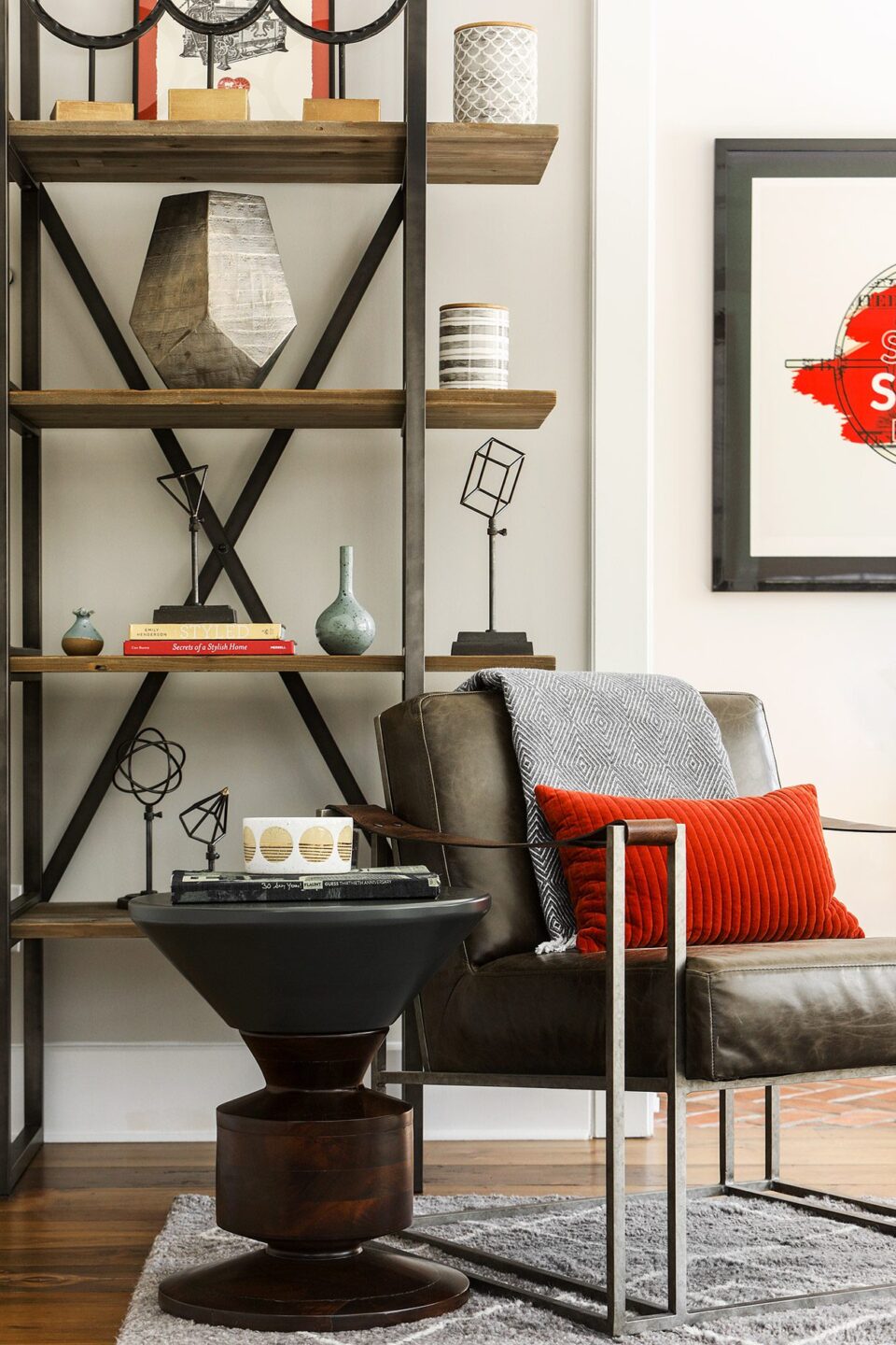 Red Accent Pillow In Accent Chair