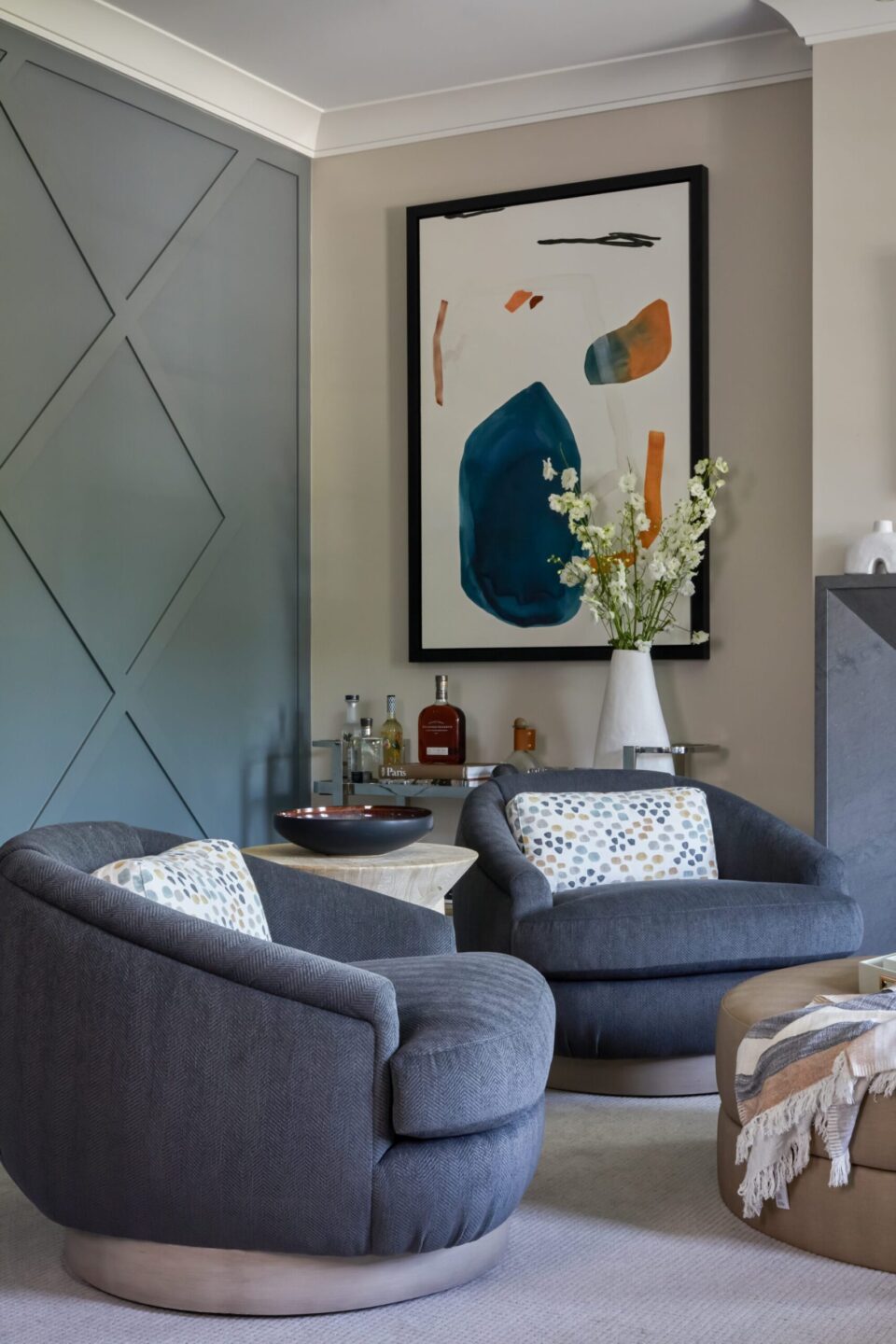 Round Swivel Accent Chairs K+co Living