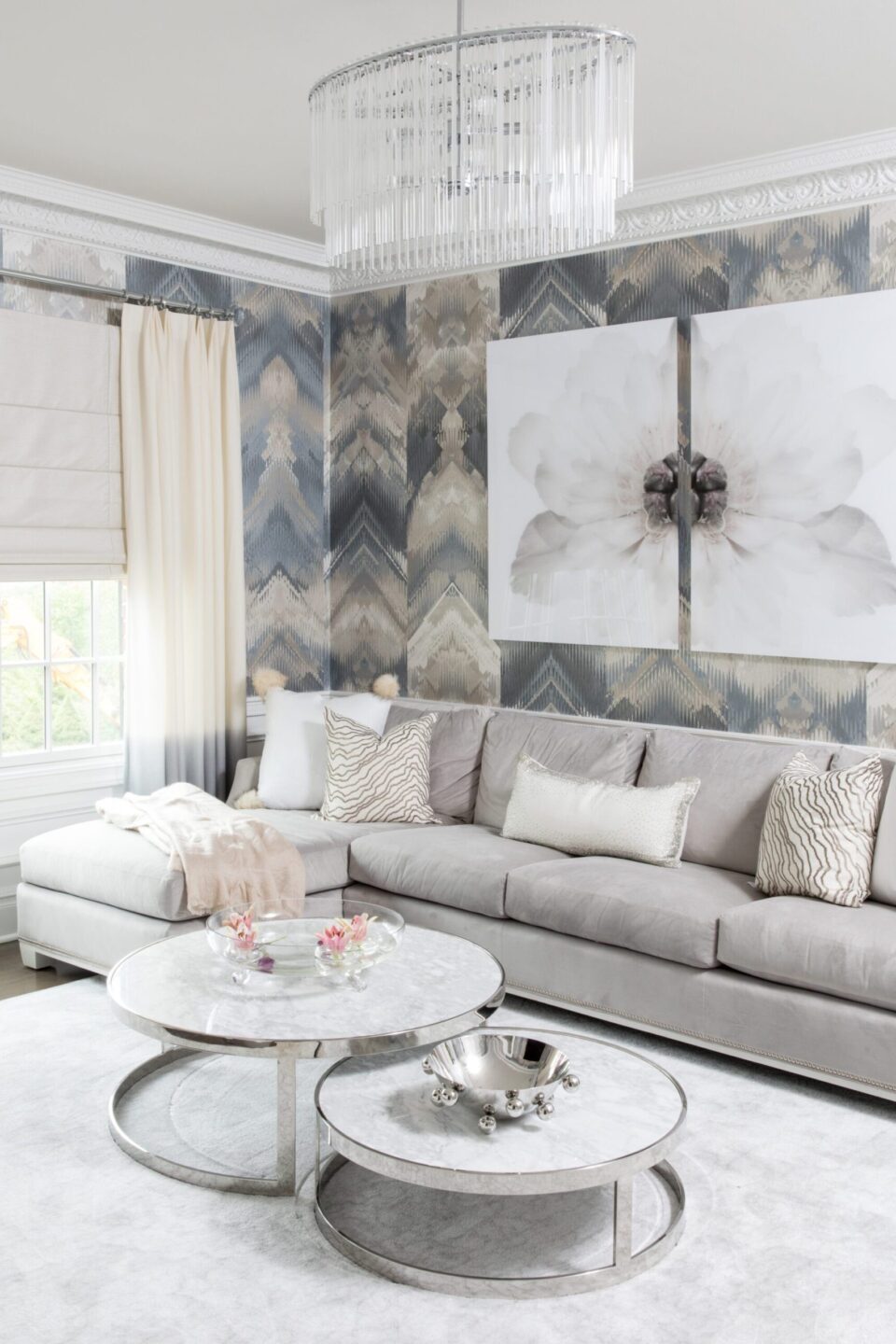 Silver Gray Bedroom Room Design Short Hills Nj