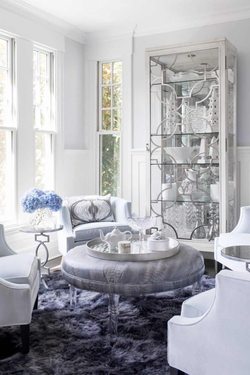 Silver White Living Room Sitting Room
