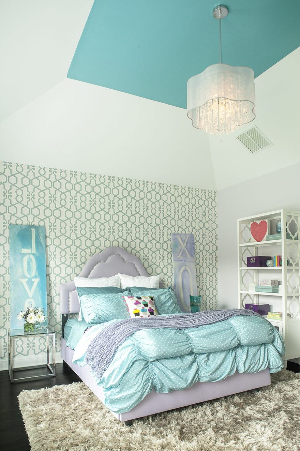 Teal Purple Girls Bedroom Design
