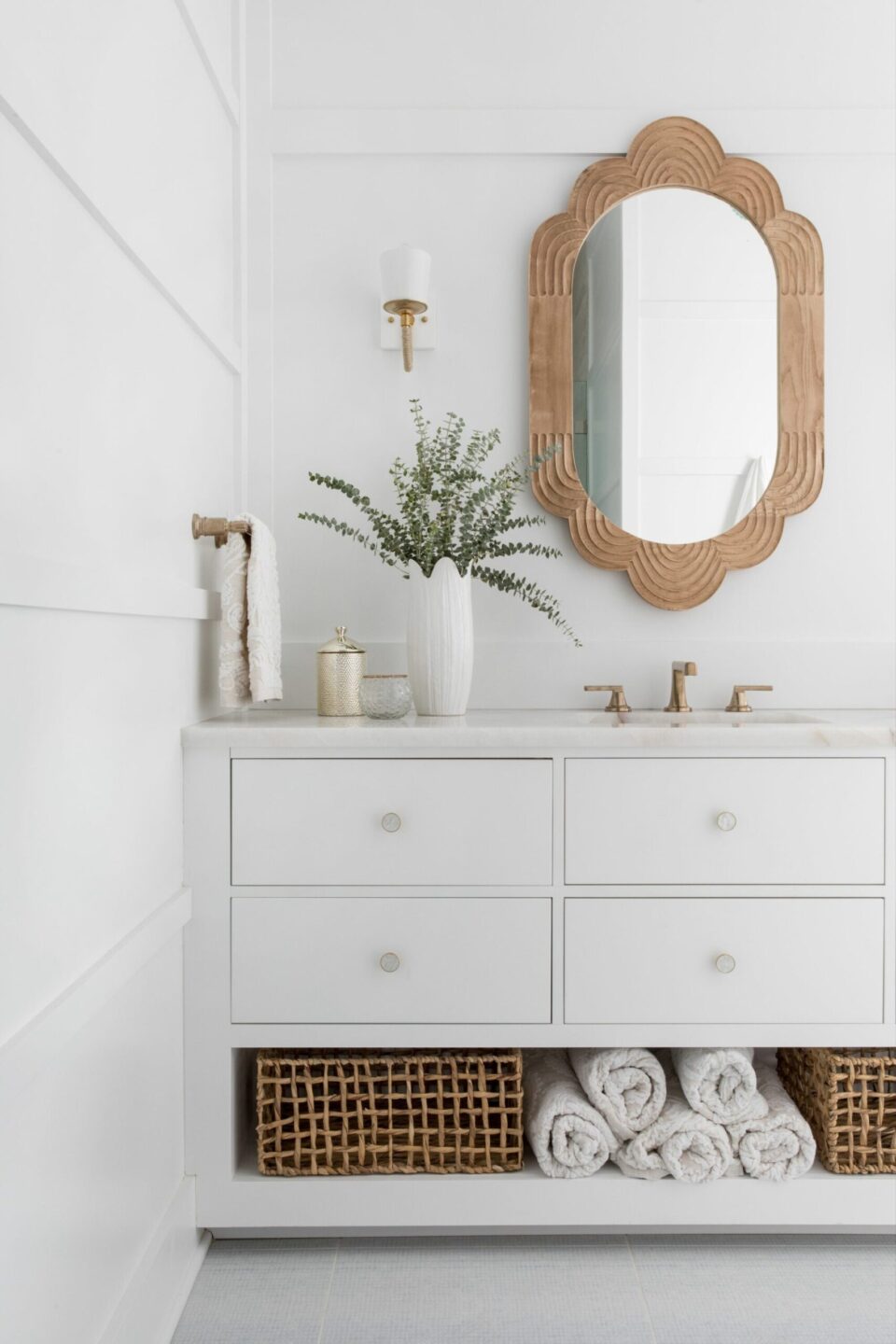 Towel Storage Rolled Under Bathroom Vanity