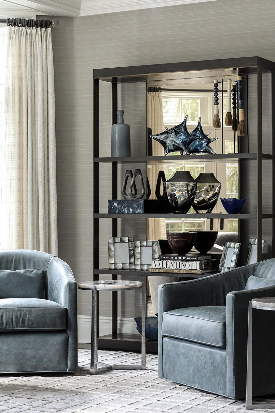 Two Accent Chairs Living Room Design Short Hills Nj