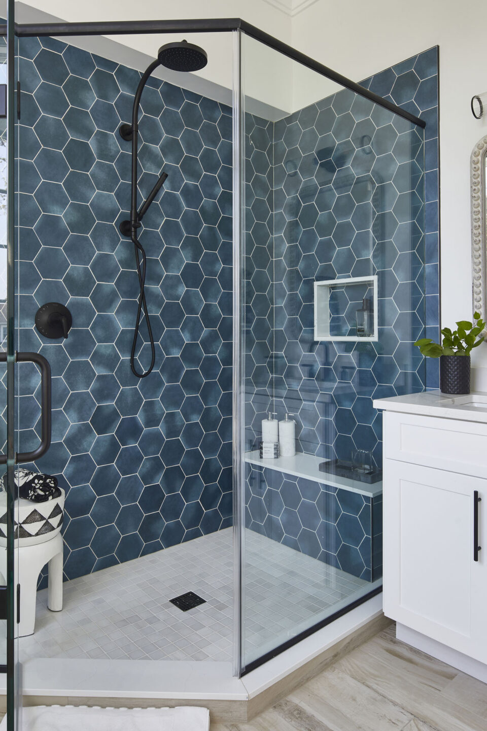 White And Blue Bathroom Beach House