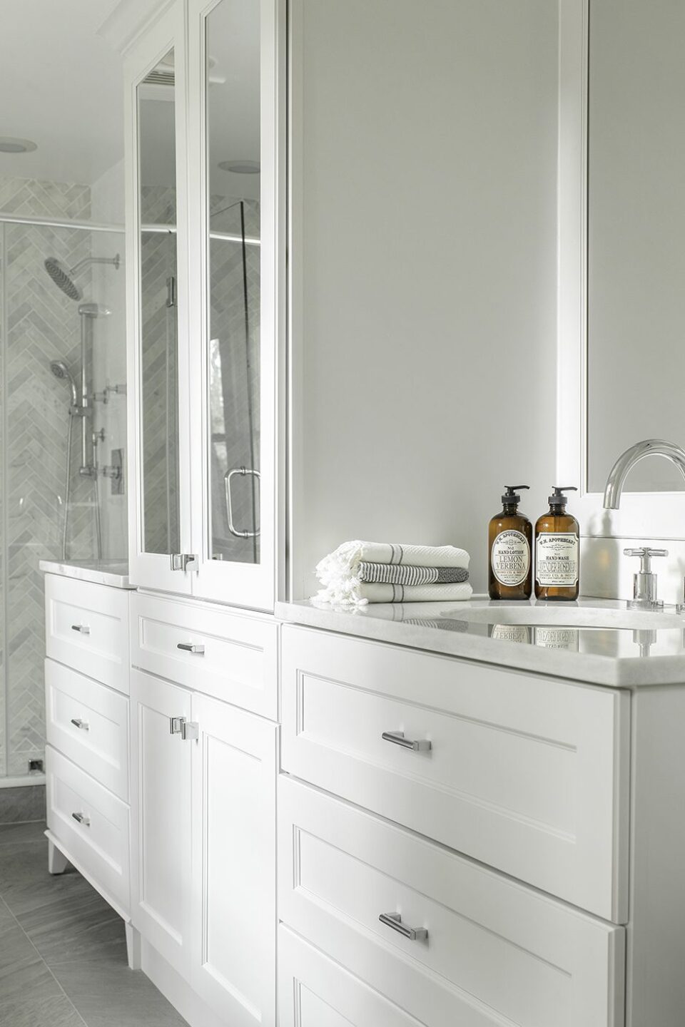 White Bathroom Interior Design Maplewood Nj