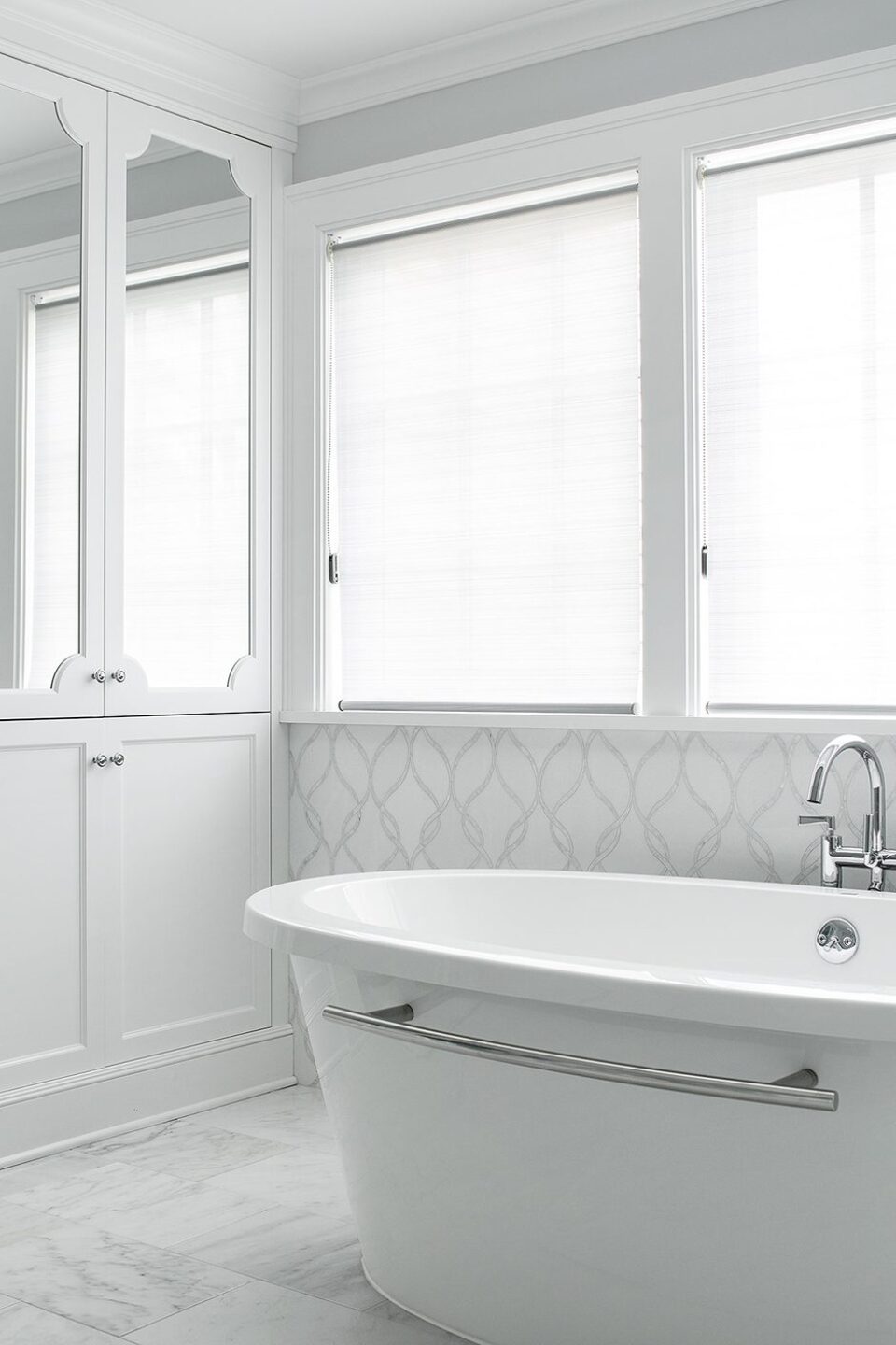 White Bathtub With Silver Grab Bar