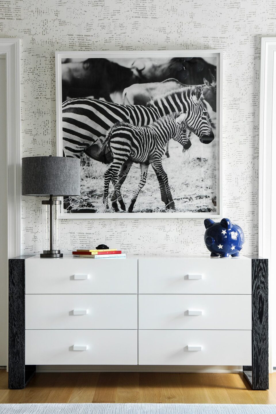 White Dresser Zebra Photograph Art
